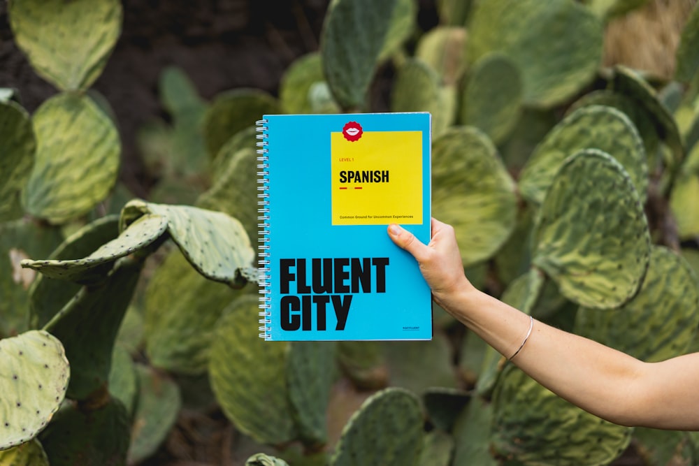 person holding Fluent City book