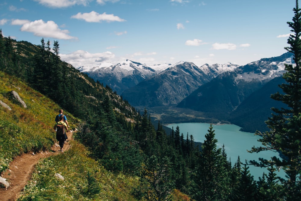 woman walking on cliff