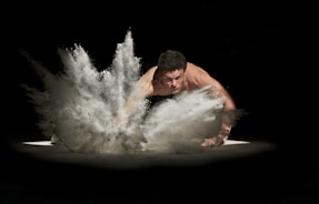 man smash the ground