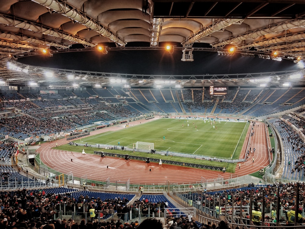 サッカー場の空中写真