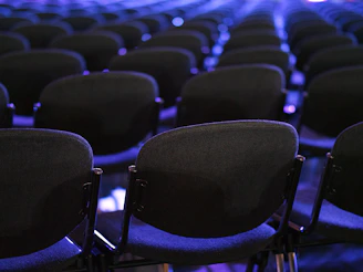 black metal car seat aligned