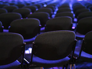black metal car seat aligned