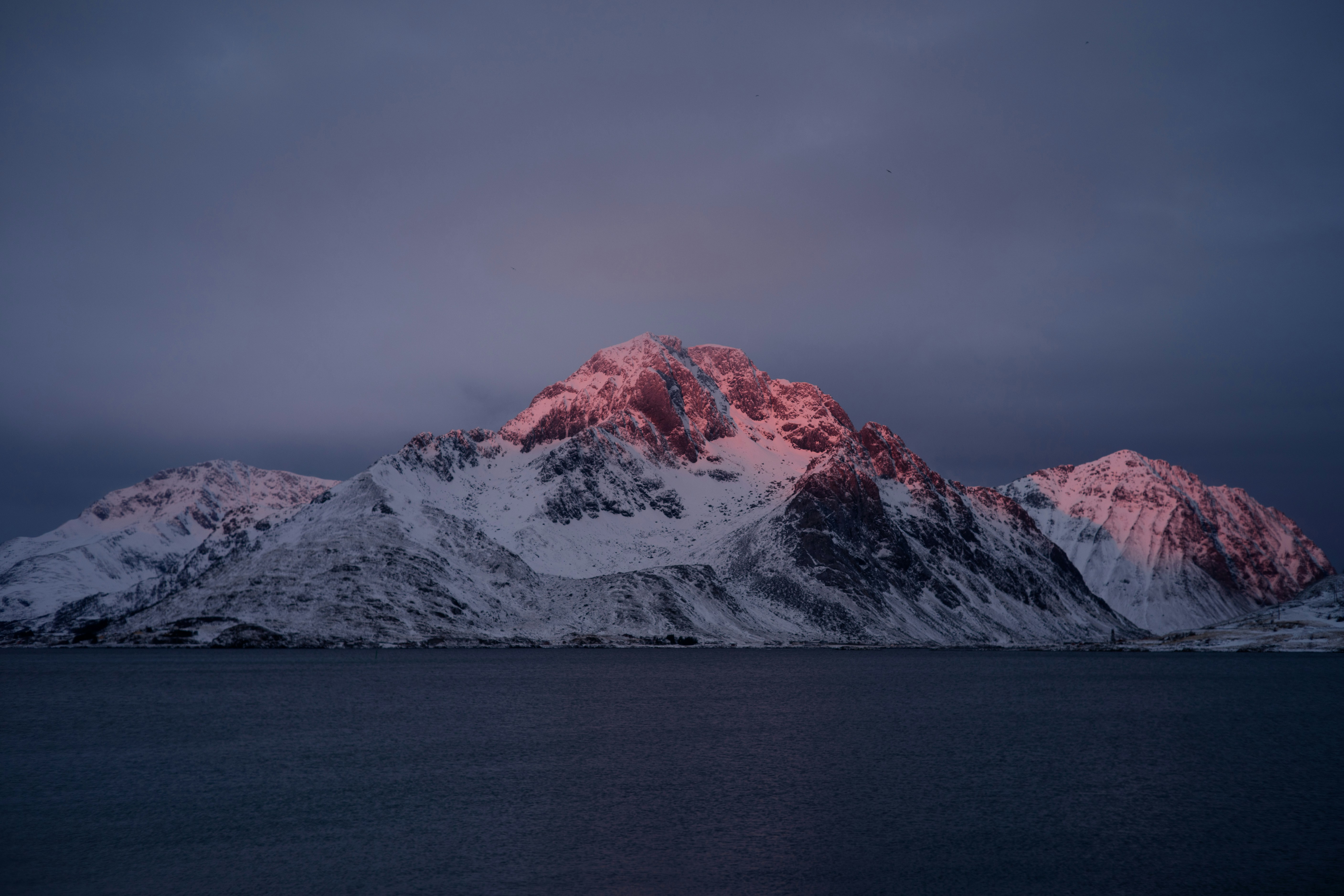 glacier mountains near sea