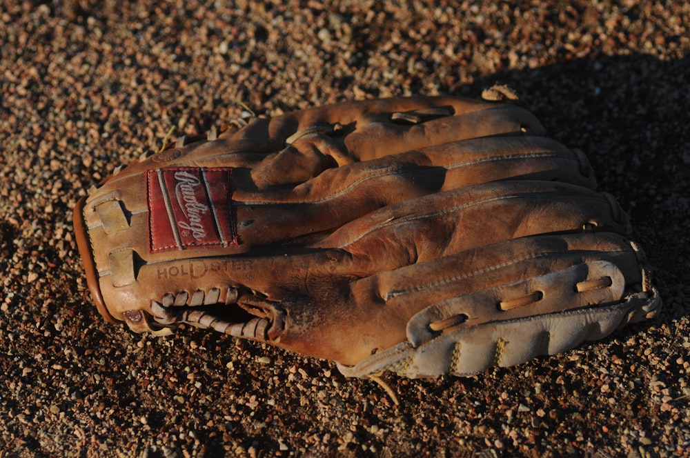 brown Remington leather baseball mitt