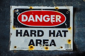 Danger Hard Hat Area signage