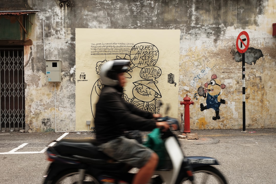 man in black jacket riding Honda motorcycle, Just right in time