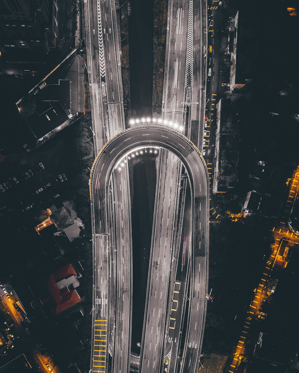 Fotografía aérea de carretera