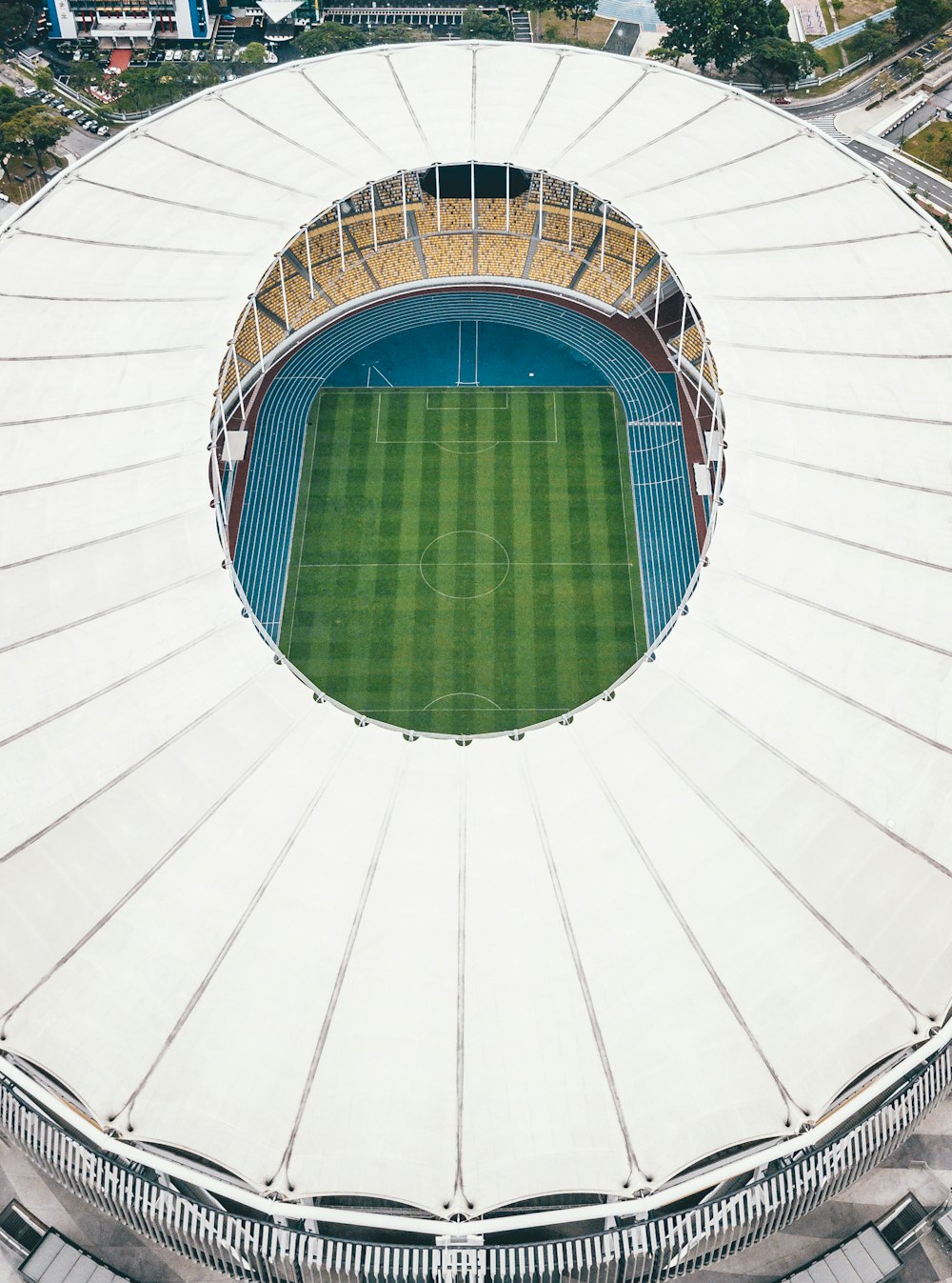 aerial photography of soccer stadium