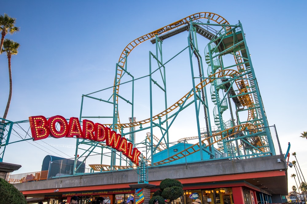 teal and Boardwalk them park during day time