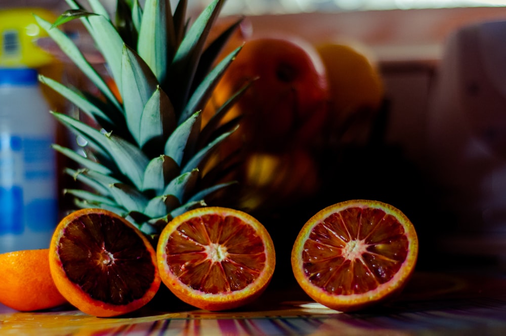 sliced orange fruits