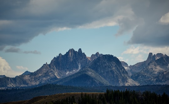 rocky mountain near forest in Sawtooth Range United States