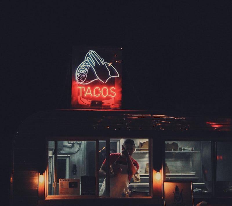 Food truck serving Mexican food