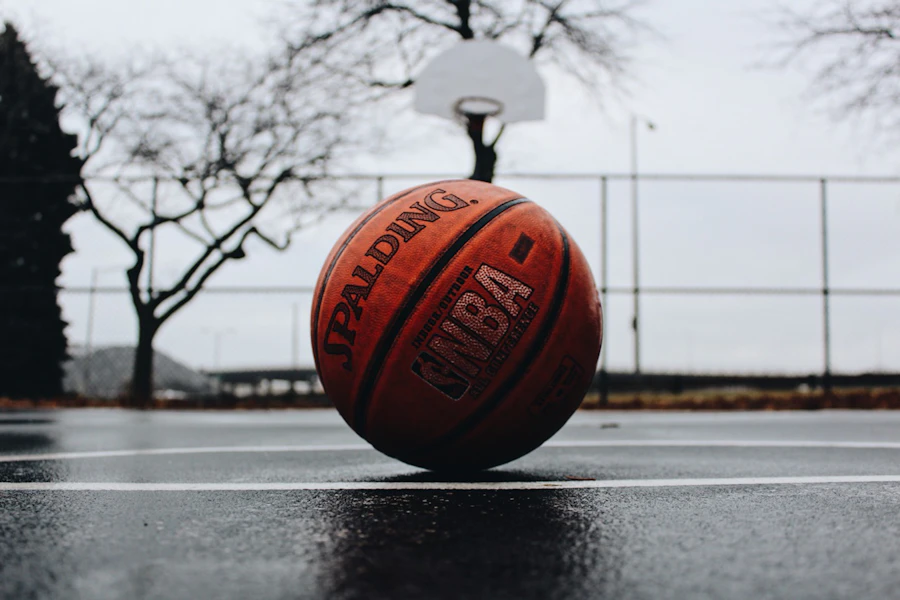 Basketball on an outdoor court