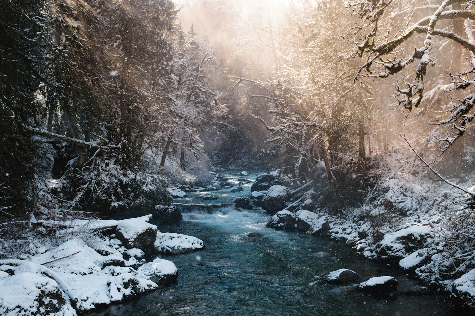 Canon EOS 5D Mark IV + Sigma 35mm F1.4 DG HSM Art sample photo. River between snow filled photography