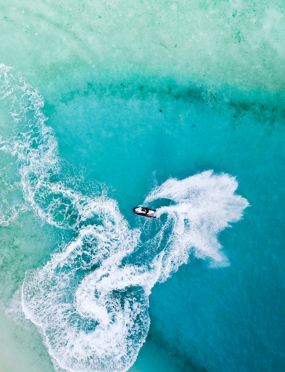 bird's eye view of personal watercraft