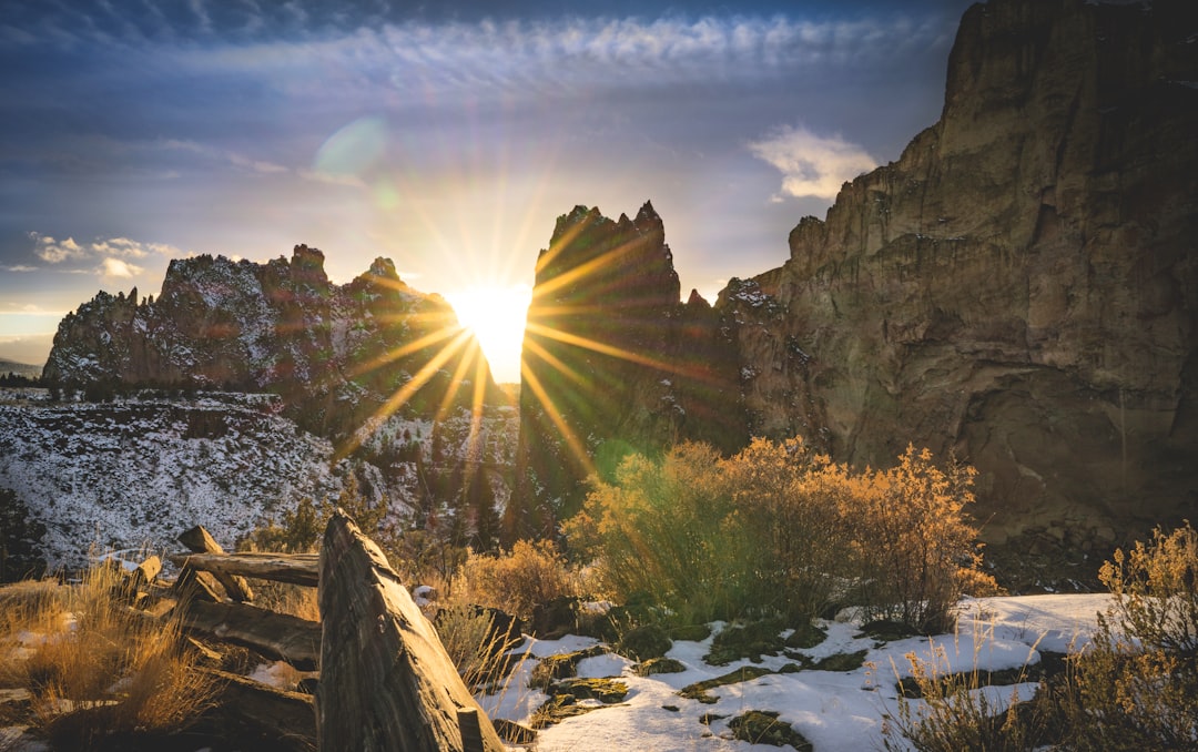 sunrise between canyons