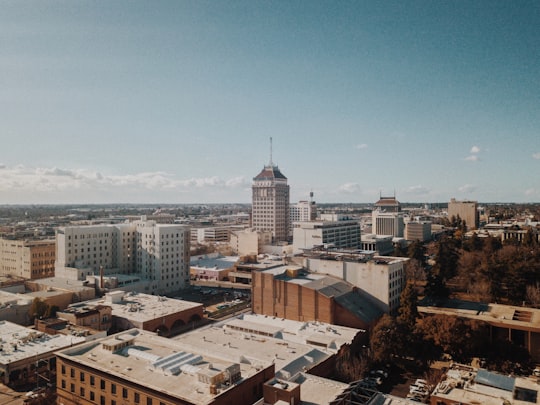 birds eye view of skyscrapers in Fresno United States