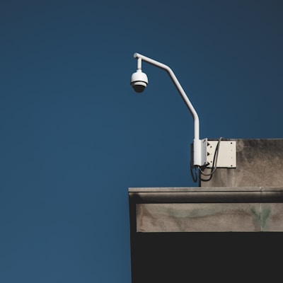 CCTV camera hanged on top of the building