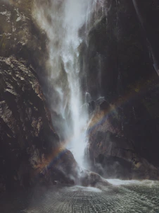 rainbow near the waterfalls