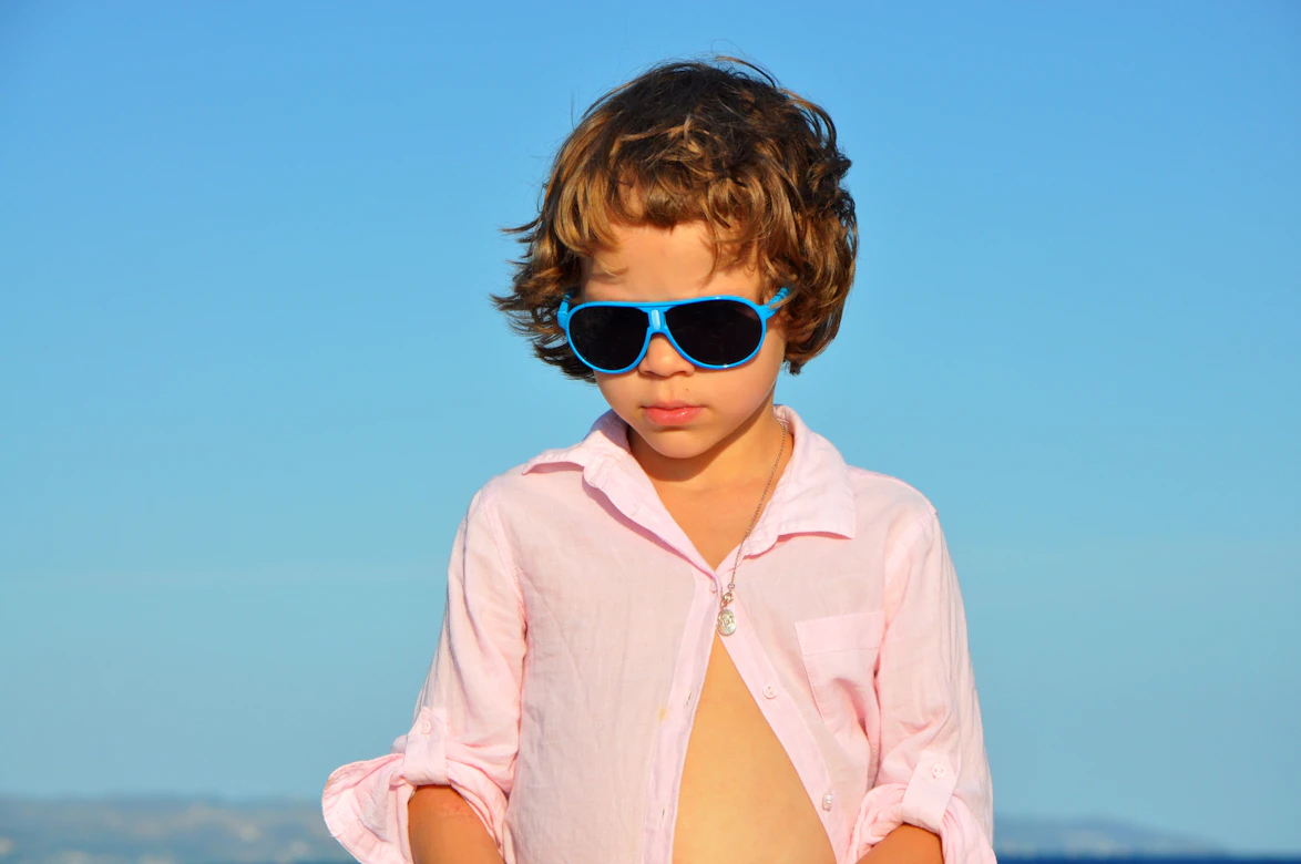 Cool kids in bright summer outfits