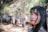 macro shot of black haired woman