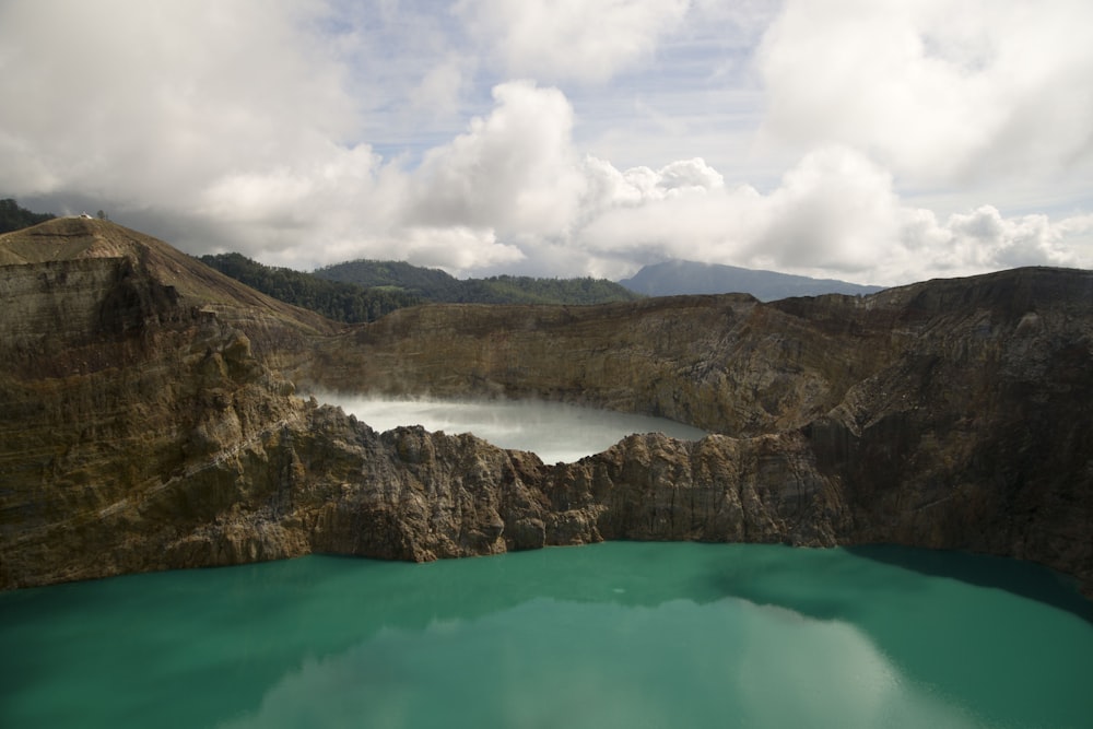 aerial photo of lake