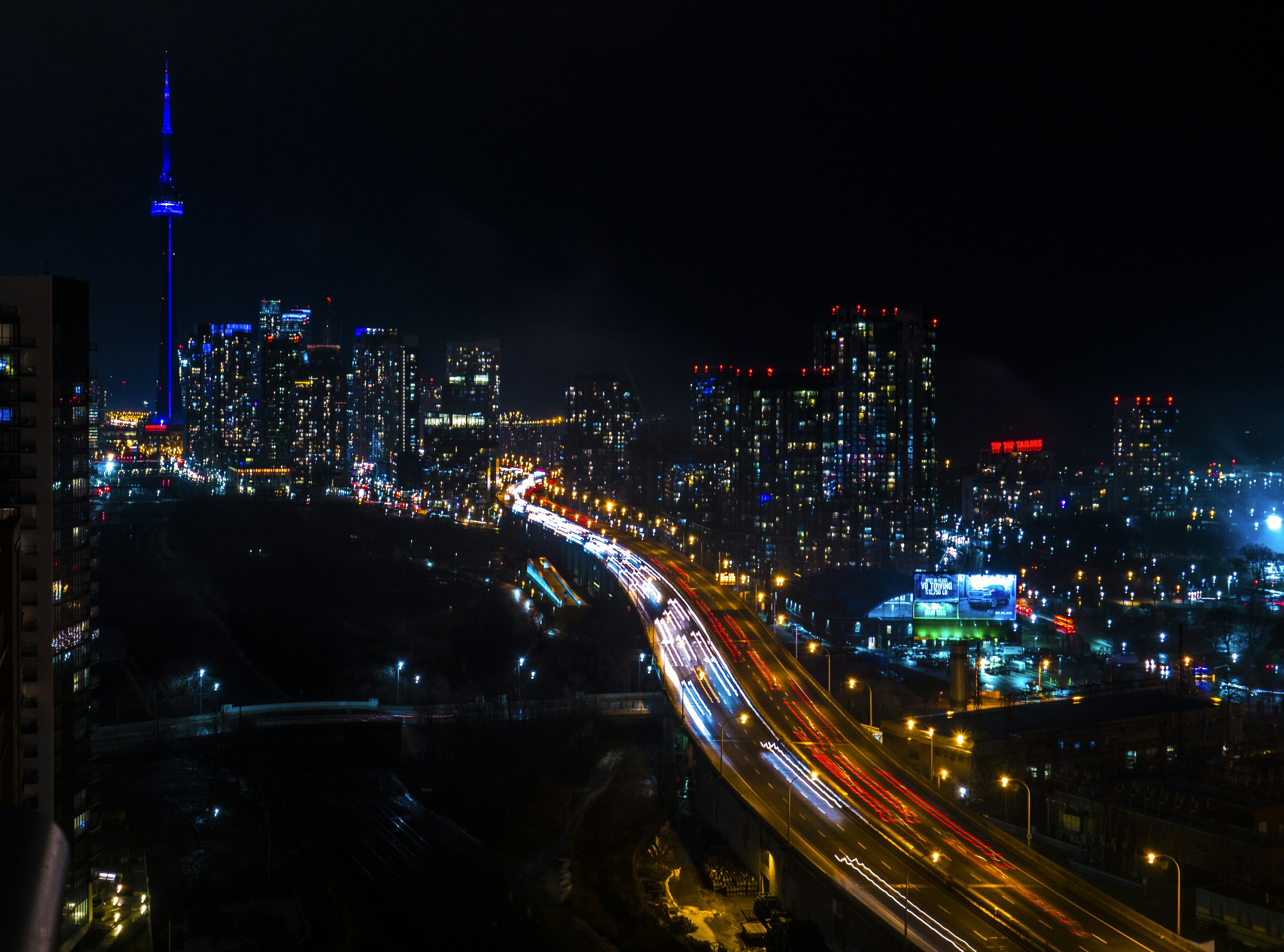 time-lapse photography of city during night