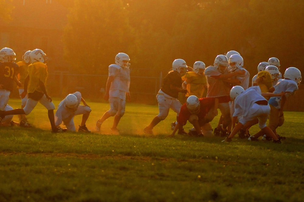 people playing football