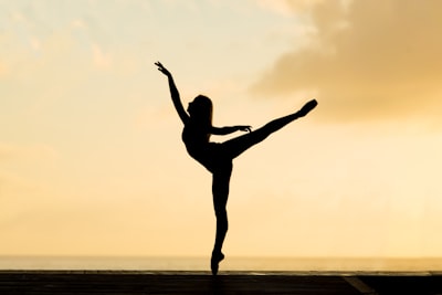 silhouette of woman dancing ballet dancer google meet background