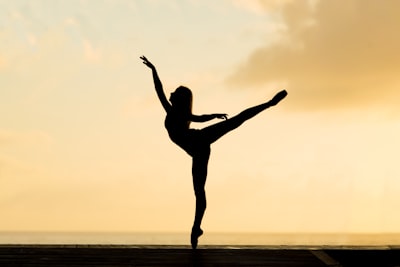 silhouette of woman dancing ballet dancer zoom background