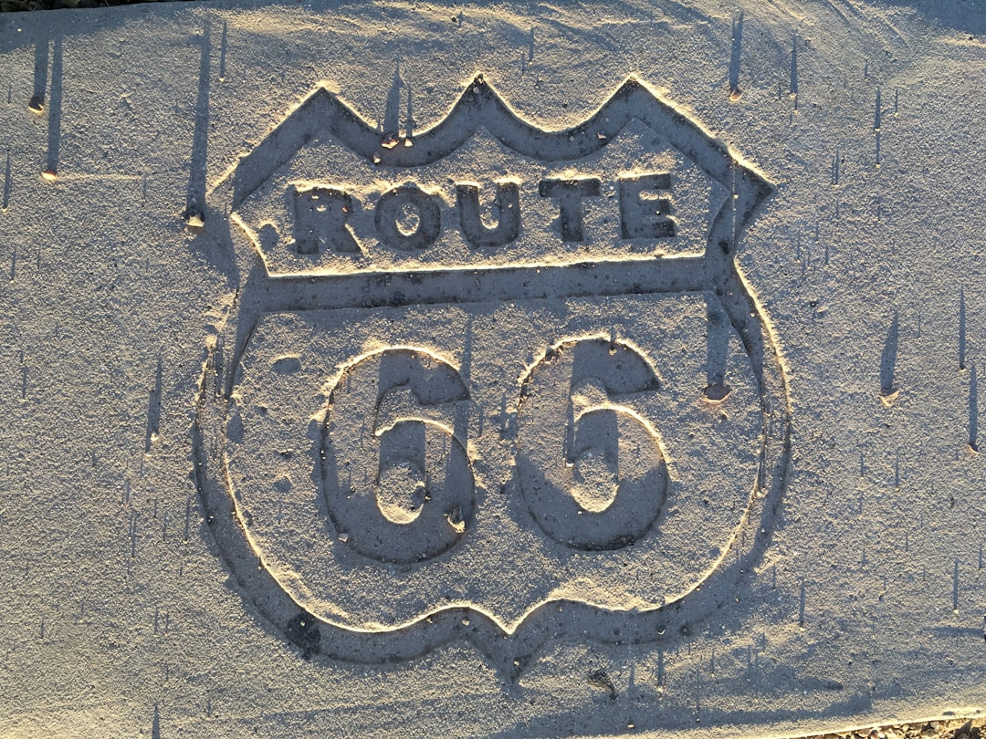 Route 66 on wall, Photo from my art residency at the Petrified Forest National Park in June of 2017.