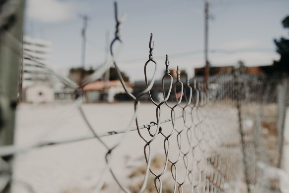 gray chain link fence