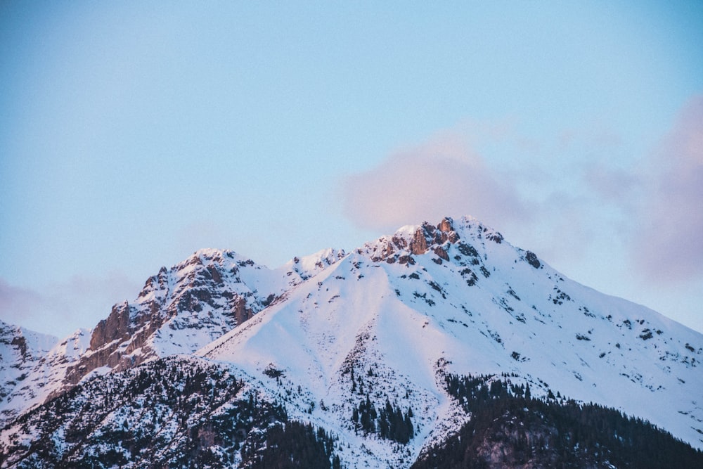 white and black snow cap mountain under cloudy sky