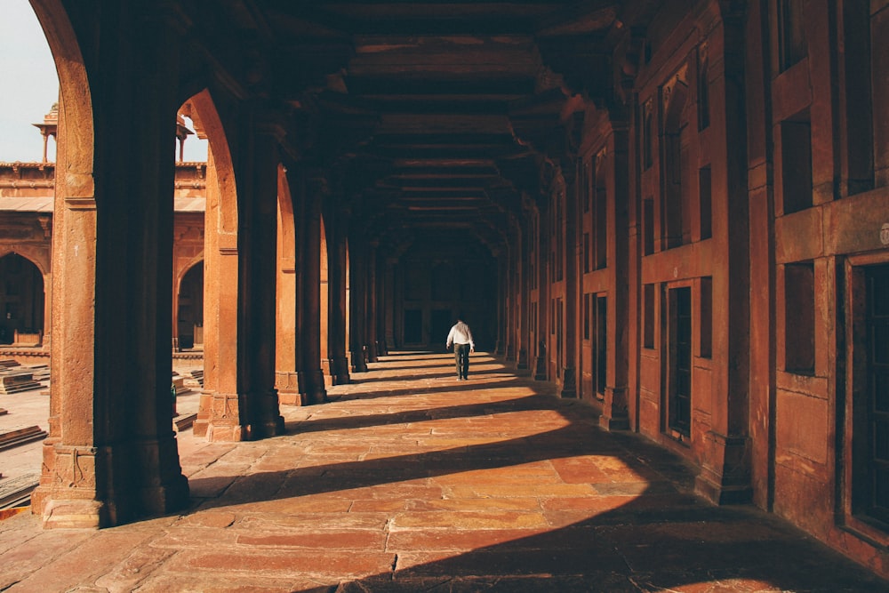 person walking on walkway