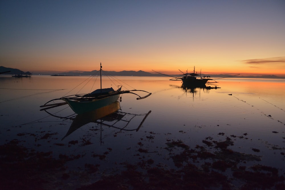 two boat in body of water over the horizon