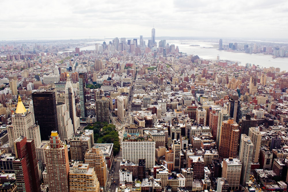 aerial view of high-rise buildings