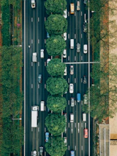 aerial photography of road with cars