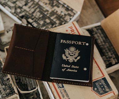 photo of United States of America Passport on white box