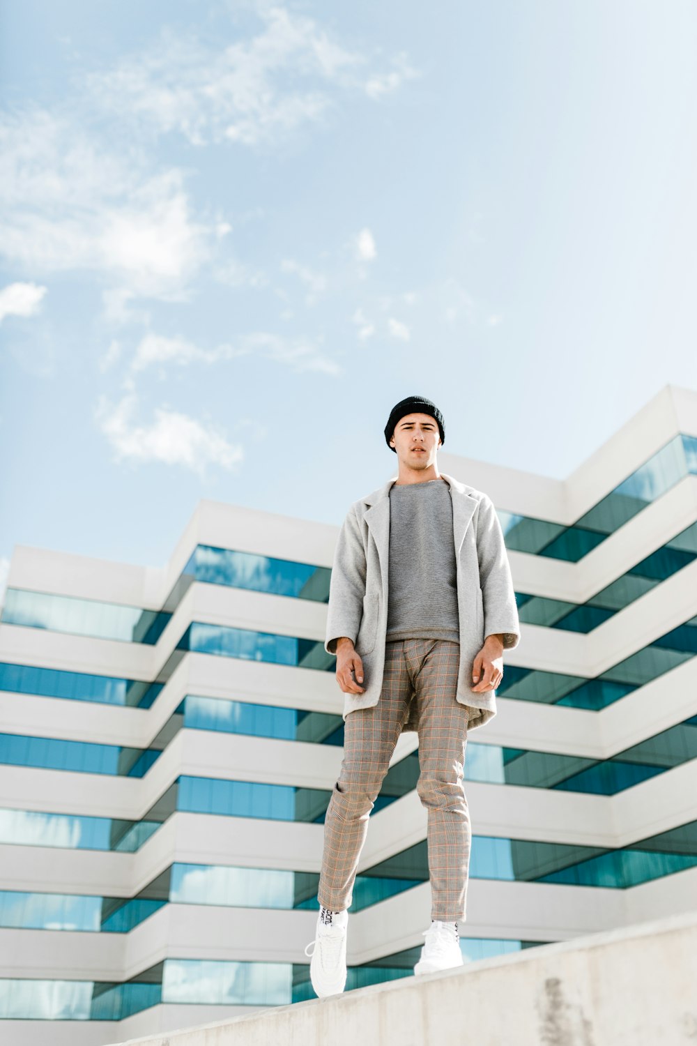 man standing on edge