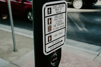 A close-up of a safety pamphlet with tips on pedestrian awareness.