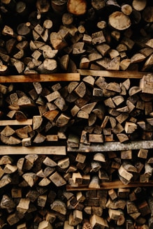 photo of brown wooden firelogs