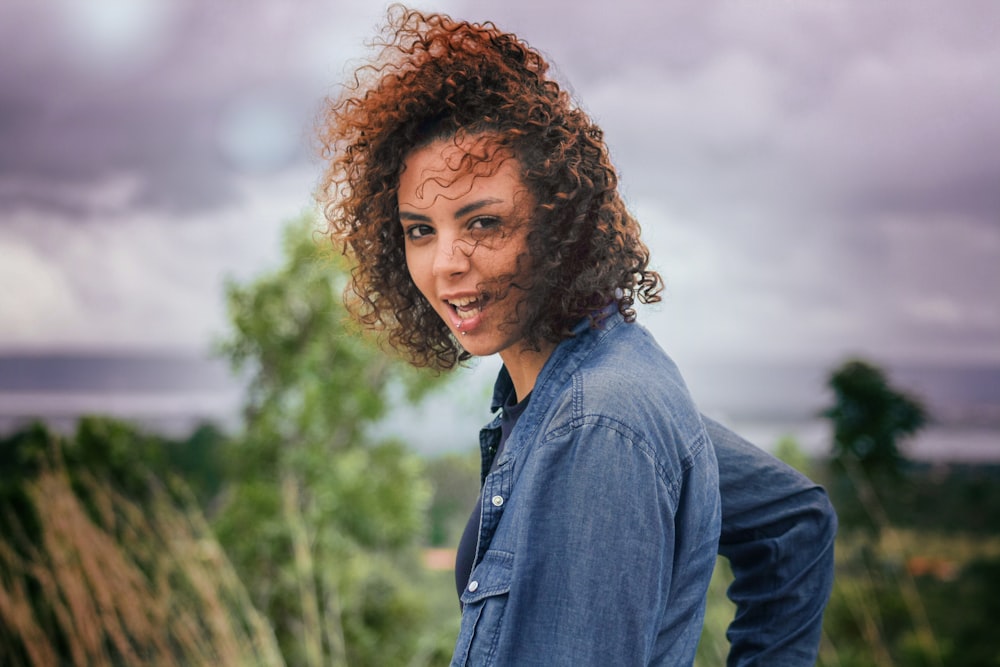 woman staring at the camera