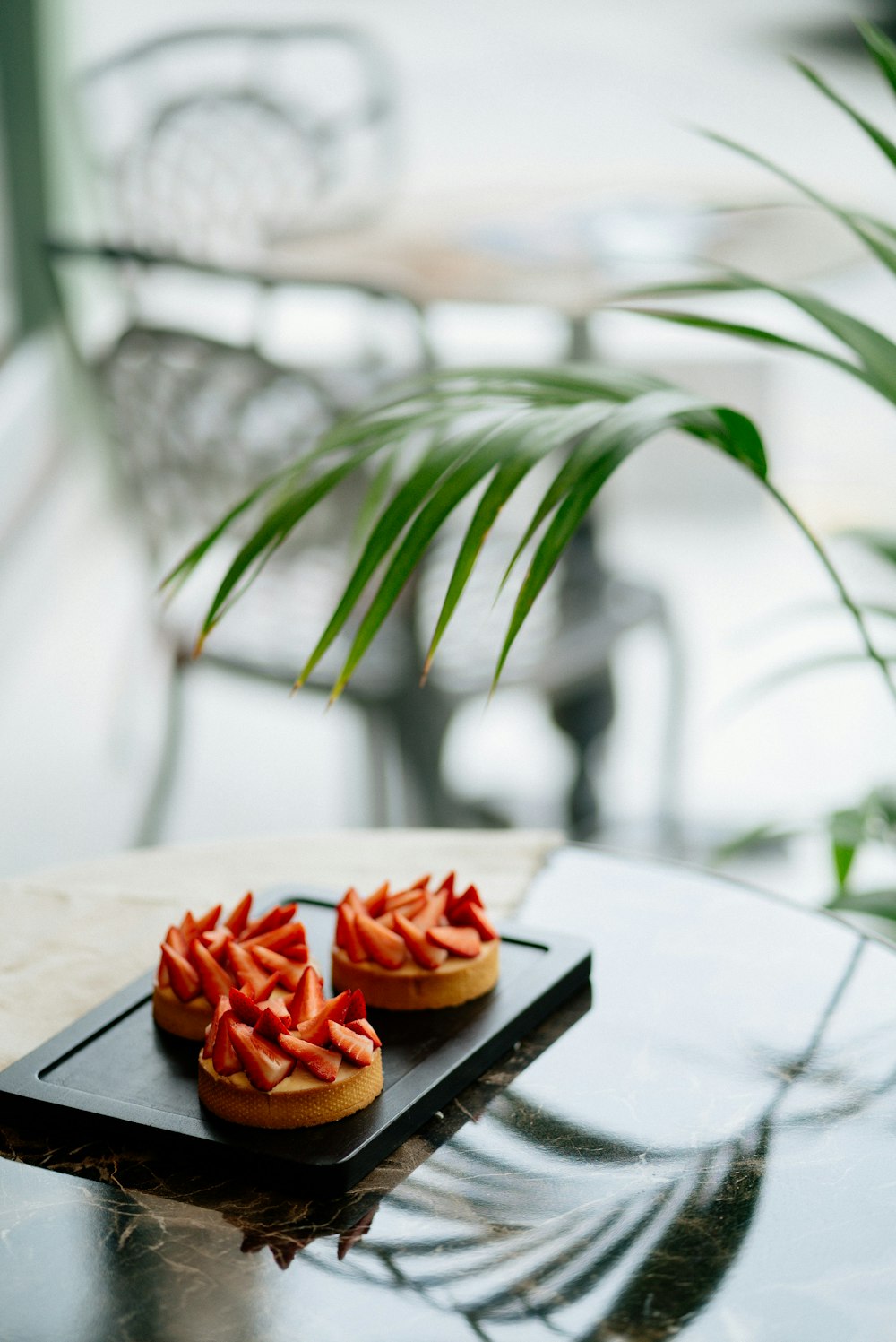 three tarts on plate