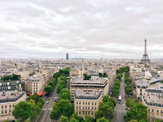 aerial photography Eiffel Tower, Paris