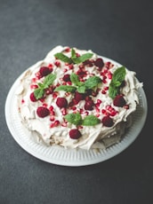 strawberry cake on plate