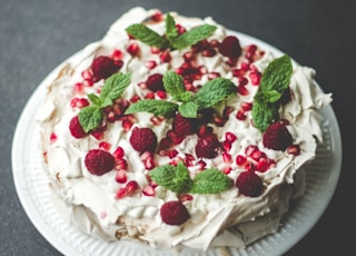 strawberry cake on plate