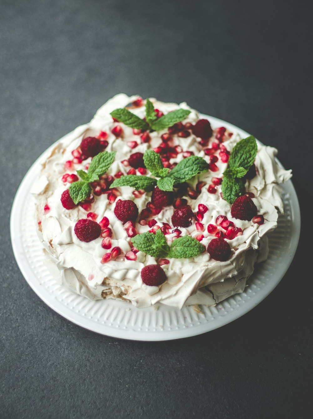 strawberry cake on plate