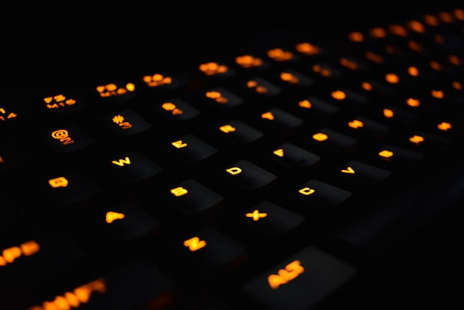 Macro close-up of a mechanical gaming keyboard