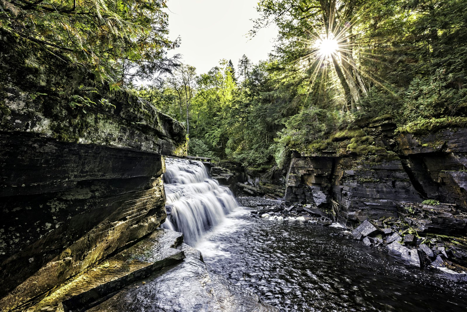 Nikon D810 + Nikon AF-S Nikkor 14-24mm F2.8G ED sample photo. Time-lapse photo of waterfalls photography