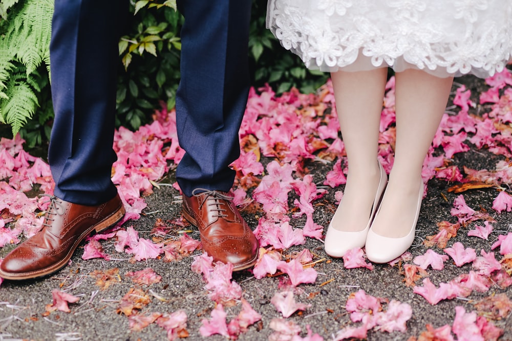 person wearing brown leather dress shoes